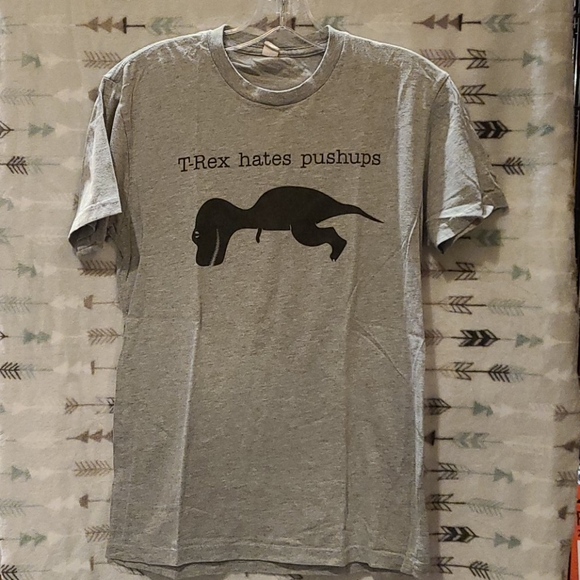 Next Level Apparel Other - T-Rex hates pushups 🦖 gray S tee